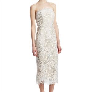 Never worn Badgley Mischka Lace Midi Dress